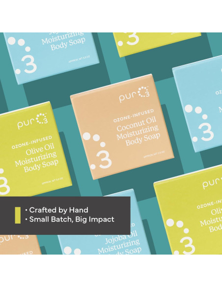 Jabón Orgánico de Aceite de Oliva Ozonizado PurO3 - 3 Barras 99g