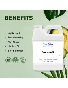 Aceite de Aguacate ClearLee 950ml - Grado Cosmético Natural 2