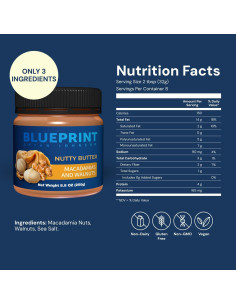 Mantequilla de Nuez de Macadamia Chunky Blueprint 248g - Keto, Vegano 2