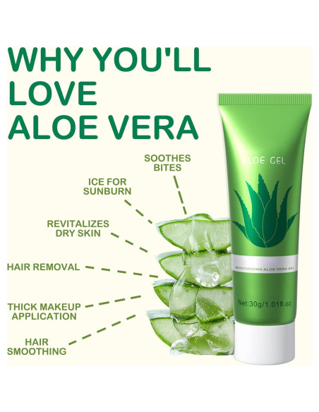 Set de 16 Gel de Aloe Vera Orgánico 30g - Hidratante Facial y Corporal