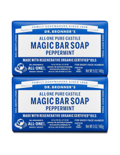 Jabón de Barra Mágico Pura-Castile Dr. Bronner Menta 141g 2-Pack