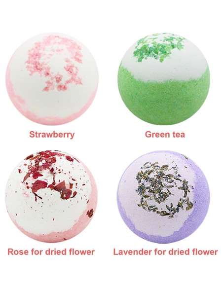 Bolas de Sal de Baño KASTU con Flores Secas y Lavanda 100g Bolas de Sal de Baño KASTU con Flores Secas y Lavanda 100g