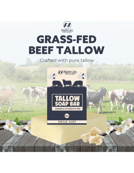 Jabón de Grasa de Res Natural Natrulo 108g - Hidratante para Piel Seca