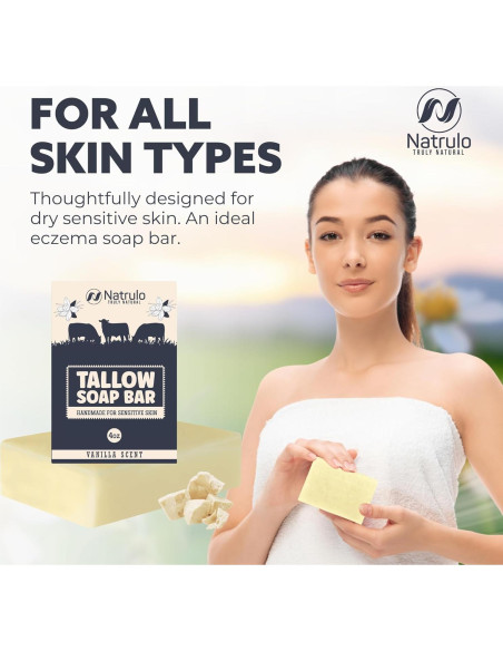 Jabón de Grasa de Res Natural Natrulo 108g - Hidratante para Piel Seca