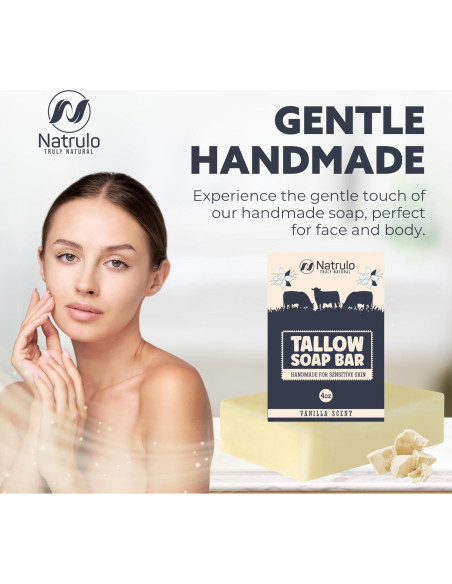 Jabón de Grasa de Res Natural Natrulo 108g - Hidratante para Piel Seca