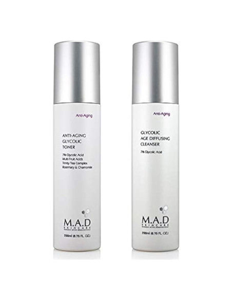 Set Dúo Anti-Envejecimiento M.A.D - Limpiador y Tónico Glicólico