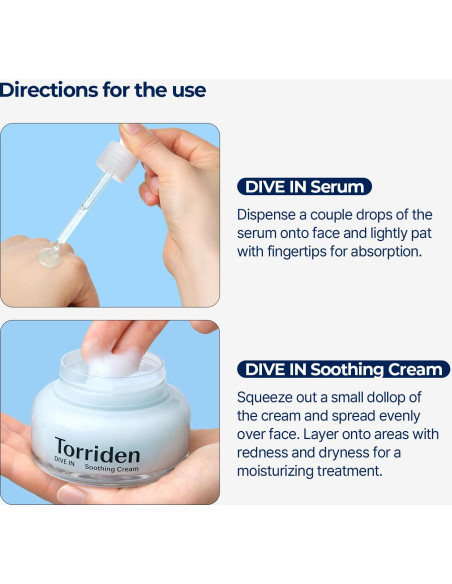 Set de Cuidado Facial Torriden DIVE IN 50ml Suero + 100ml Crema