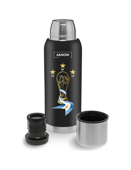 Botella de acero inoxidable AKNOW 1LT Copa del Mundo Argentina