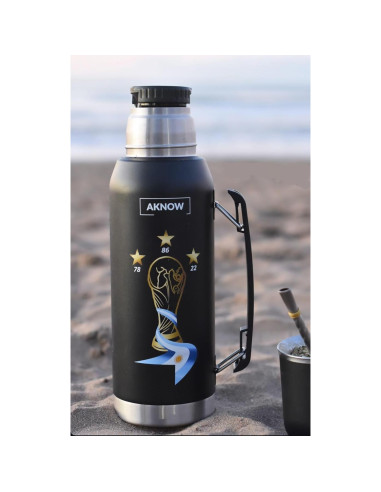 Botella de acero inoxidable AKNOW 1LT Copa del Mundo Argentina