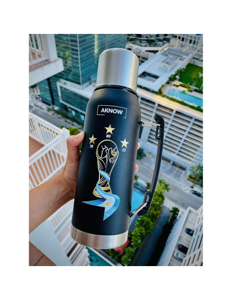 Botella de acero inoxidable AKNOW 1LT Copa del Mundo Argentina