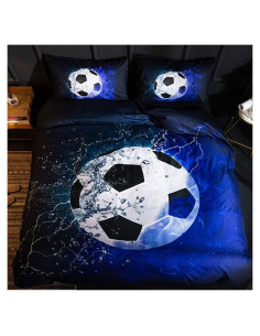 Juego de Funda de Edredón Reina 3D Fútbol Mozeo 3 Piezas