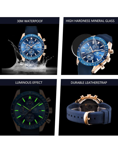 Reloj Cronógrafo de Cuarzo BENYAR BY-5140 Hombre 30M Impermeable