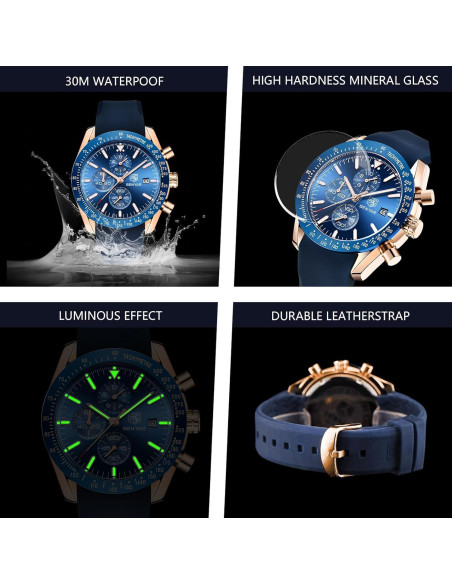 Reloj Cronógrafo de Cuarzo BENYAR BY-5140 Hombre 30M Impermeable
