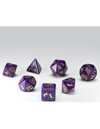 Juego de Dados de Gatos Q WORKSHOP Purrito 7 Dados Poliedros