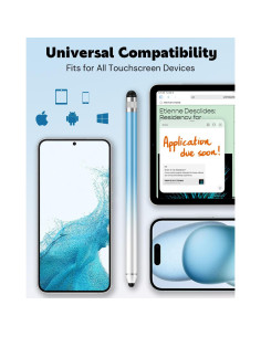 Bolígrafo Stylus AmberVec Doble Punta Universal 2 Pzs Rosa Púrpura 2