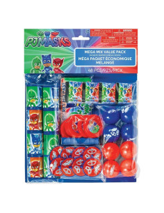 Paquete Mega Mix PJ Masks Amscan - 48 Piezas Multicolor