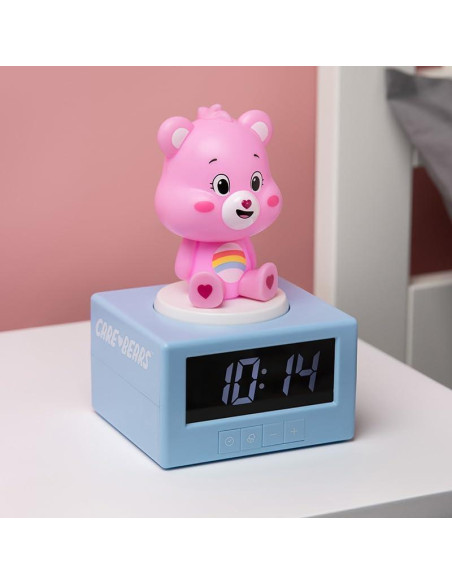 Reloj Despertador Digital Paladone Cheer Bear Rosa con Luz