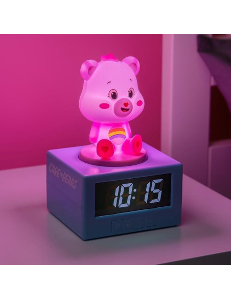 Reloj Despertador Digital Paladone Cheer Bear Rosa con Luz