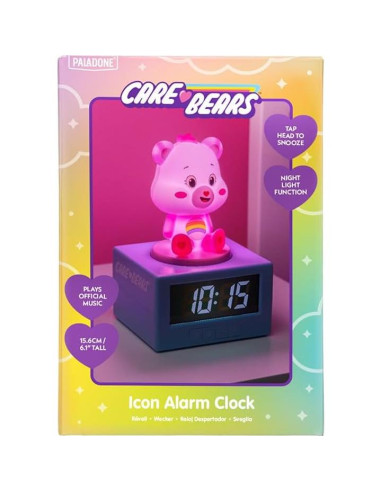 Reloj Despertador Digital Paladone Cheer Bear Rosa con Luz