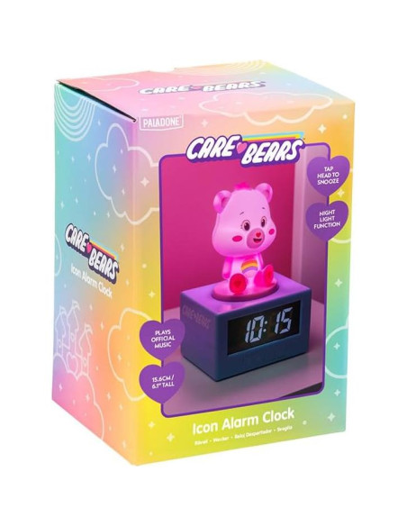 Reloj Despertador Digital Paladone Cheer Bear Rosa con Luz