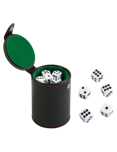 Juego de Cubilete de Dados GWHOLE Verde con 5 Dados y Almacenamiento
