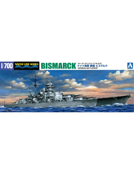 Modelo de Plástico Aoshima 1/700 Acorazado Bismarck