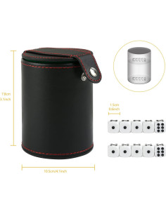 Juego de Cubilete de Dados GWHOLE Verde con 5 Dados y Almacenamiento 2