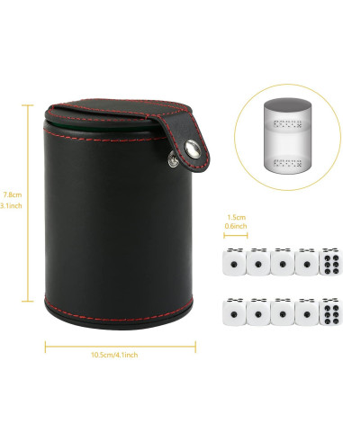 Juego de Cubilete de Dados GWHOLE Verde con 5 Dados y Almacenamiento