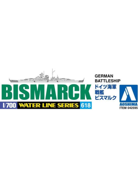 Modelo de Plástico Aoshima 1/700 Acorazado Bismarck