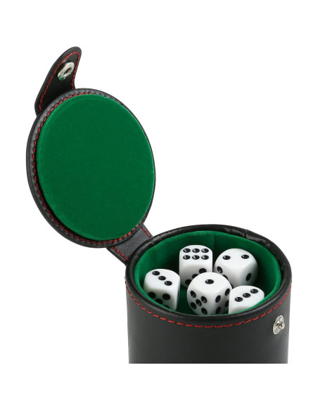 Juego de Cubilete de Dados GWHOLE Verde con 5 Dados y Almacenamiento