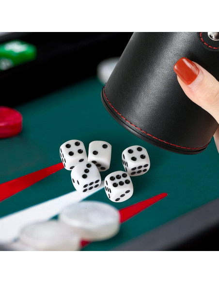 Juego de Cubilete de Dados GWHOLE Verde con 5 Dados y Almacenamiento