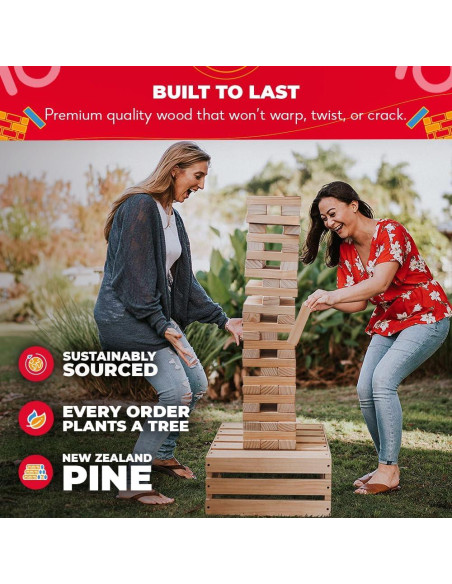 Juego de Torre Gigante SWOOC 60 Bloques 1.52m con Mesa Juego de Torre Gigante SWOOC 60 Bloques 1.52m con Mesa