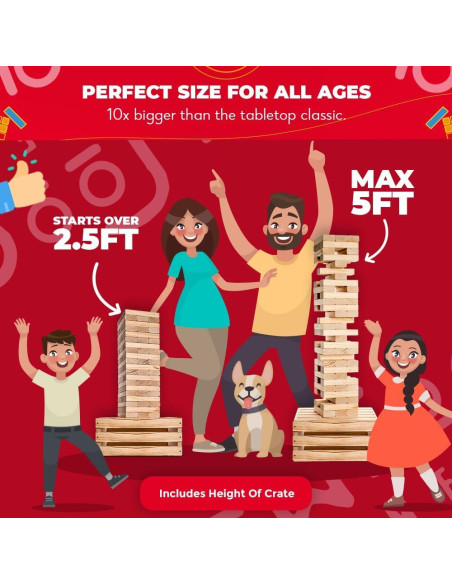 Juego de Torre Gigante SWOOC 60 Bloques 1.52m con Mesa Juego de Torre Gigante SWOOC 60 Bloques 1.52m con Mesa