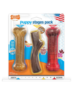 Juego de Juguetes para Masticar Nylabone Puppy Stages - 3 Piezas