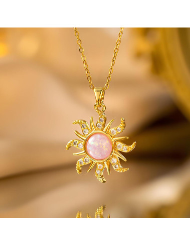Collar de Sol Ópalo Dtexhif - Inspirado en Rapunzel, 39.88 cm