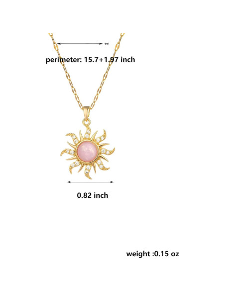 Collar de Sol Ópalo Dtexhif - Inspirado en Rapunzel, 39.88 cm