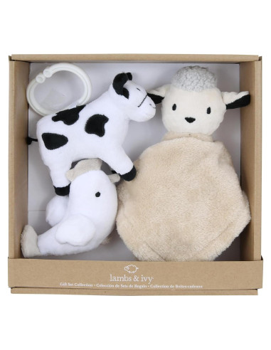 Set de Regalo de Juguetes de Peluche Lambs & Ivy 3 Piezas