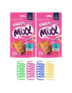 Golosinas Lickables Bonkers Mixx para Gatos Sabor Atún + 4 Juguetes