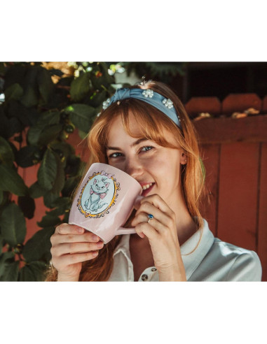 Taza Cerámica Disney Aristogatos Marie 18 Onzas Rosa