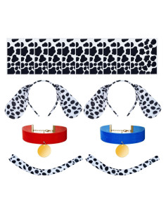 2 Conjuntos Disfraz Dálmata Jmkcoz Diadema Cola Gargantilla