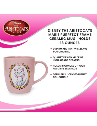 Taza Cerámica Disney Aristogatos Marie 18 Onzas Rosa
