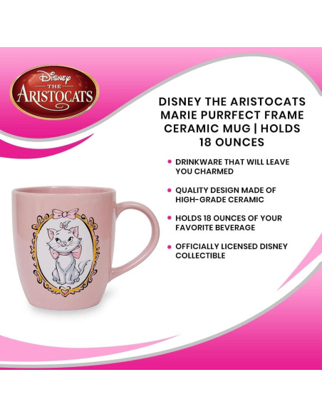 Taza Cerámica Disney Aristogatos Marie 18 Onzas Rosa