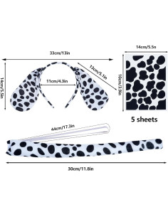 2 Conjuntos Disfraz Dálmata Jmkcoz Diadema Cola Gargantilla 2
