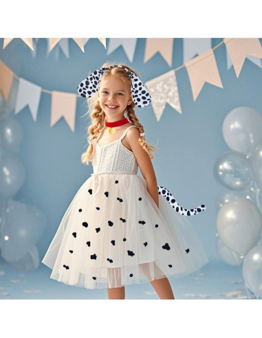 2 Conjuntos Disfraz Dálmata Jmkcoz Diadema Cola Gargantilla