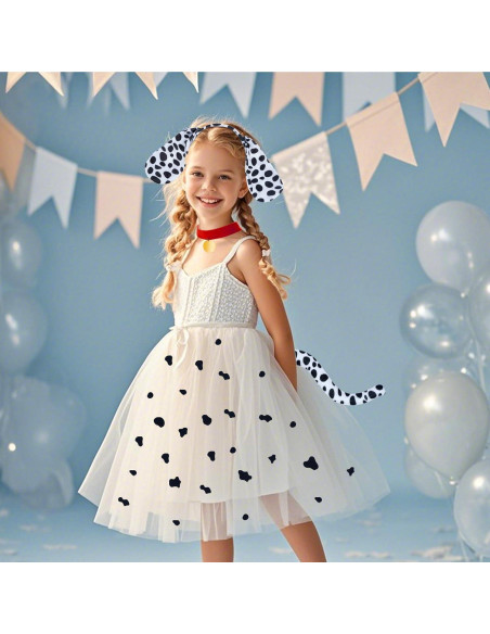 2 Conjuntos Disfraz Dálmata Jmkcoz Diadema Cola Gargantilla