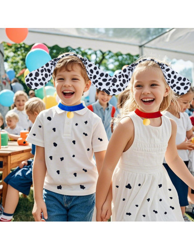 2 Conjuntos Disfraz Dálmata Jmkcoz Diadema Cola Gargantilla