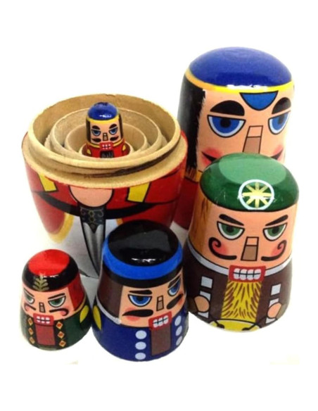 Muñecas Matryoshka Cascanueces AMOR PRESENT 5 Piezas Madera