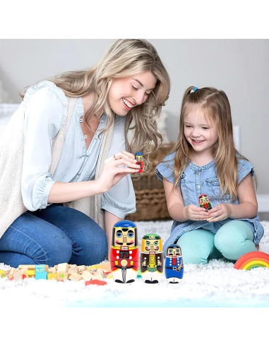 Muñecas Matryoshka Cascanueces AMOR PRESENT 5 Piezas Madera