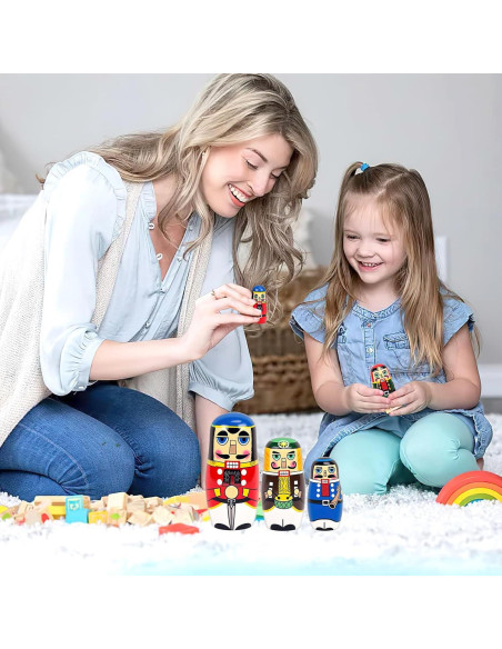 Muñecas Matryoshka Cascanueces AMOR PRESENT 5 Piezas Madera