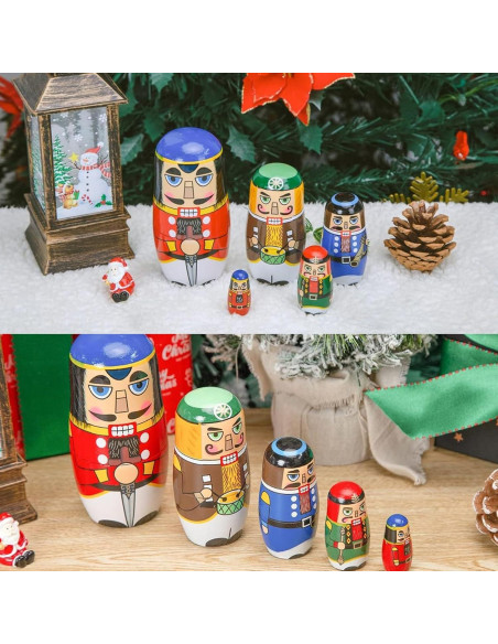 Muñecas Matryoshka Cascanueces AMOR PRESENT 5 Piezas Madera